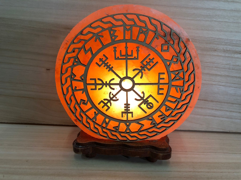 Lámpara sal 3D Vegvisir vikingo
